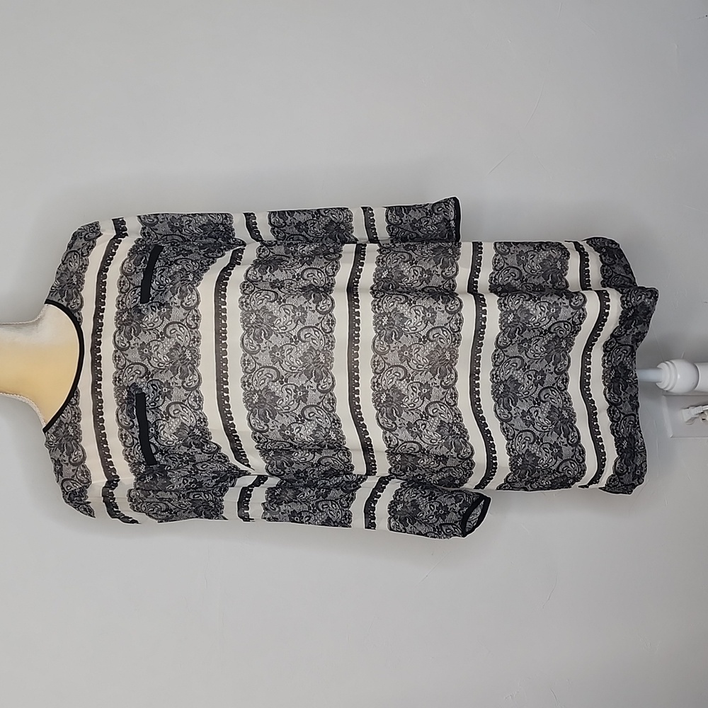 Sz 6 J.CREW Lace patterned long sleeve silk dress. E31